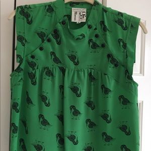 Barney’s Co-op by Corey Lynn Carter silk owl top
